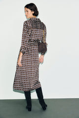 CONI GRAPHIC PRINT WAISTED DRESS