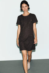 CARY SEQUIN LUREX TWEED DRESS