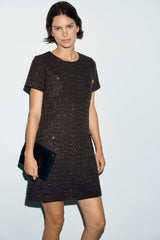 CARY SEQUIN LUREX TWEED DRESS