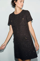 CARY SEQUIN LUREX TWEED DRESS