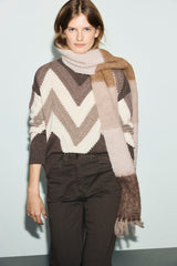 RECA HERRINGBONE WOOL SWEATER