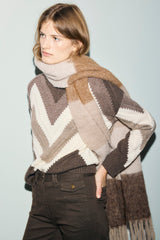RECA HERRINGBONE WOOL SWEATER