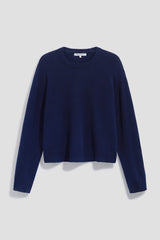 RICA BLUE ROUND NECK CASHMERE SWEATER