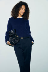 RICA BLUE ROUND NECK CASHMERE SWEATER