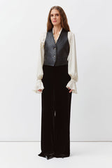 BLACK SLEEVELESS COW-LEATHER VEST