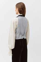 BLACK SLEEVELESS COW-LEATHER VEST