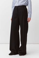 DEFINED WAIST BLACK TROUSERS