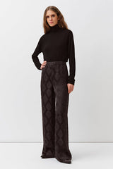CLEAN WAIST WIDE LEGS FLUID TROUSERS