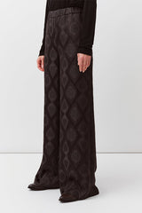 CLEAN WAIST WIDE LEGS FLUID TROUSERS