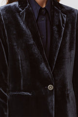 NAVY FLUID TAILORED JACKET