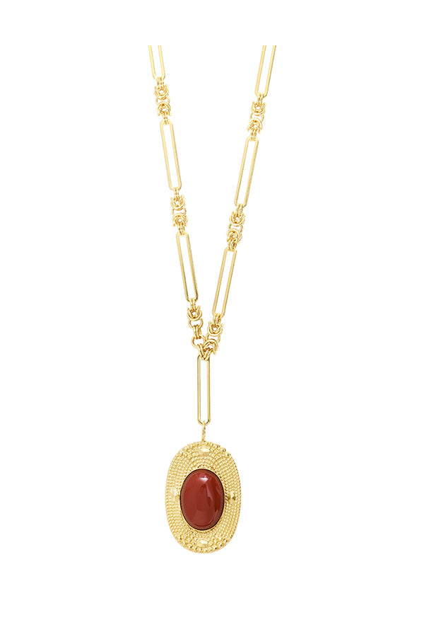 EPICEA CARNELIAN OVAL LONG NECKLACE