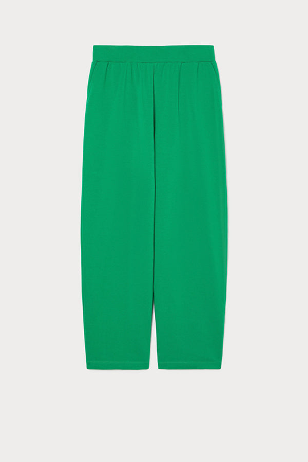 DRAVA GREEN COTTON FLEECE TROUSERS