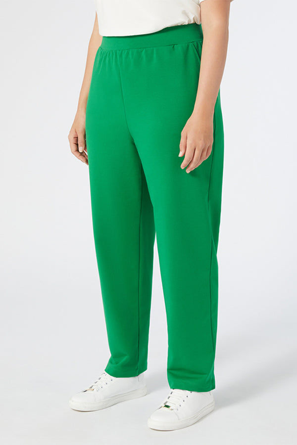 DRAVA GREEN COTTON FLEECE TROUSERS