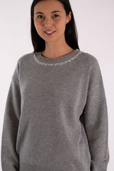 ERIN CREWNECK STITCHES GREY SWEATER