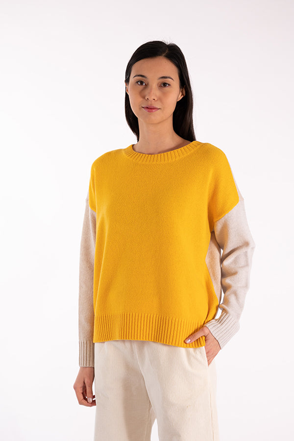 ELVIS YELLOW COLORBLOCK SWEATER