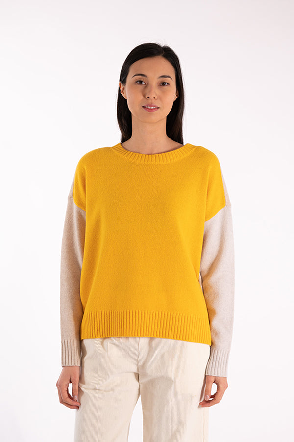 ELVIS YELLOW COLORBLOCK SWEATER