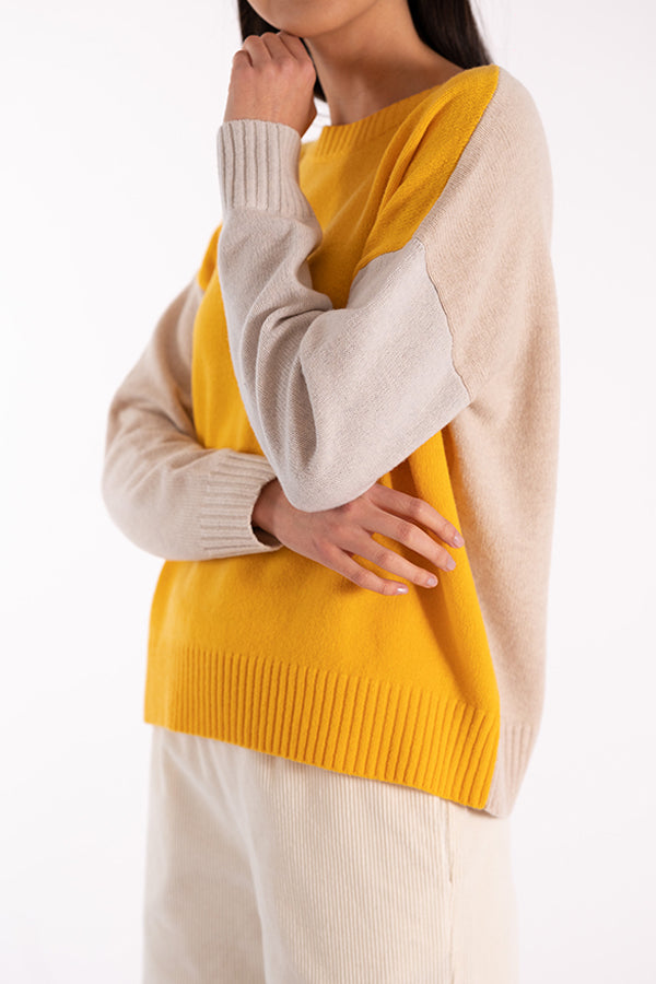 ELVIS YELLOW COLORBLOCK SWEATER