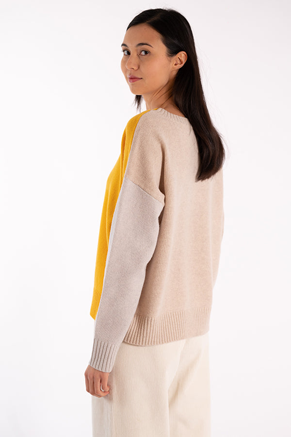 ELVIS YELLOW COLORBLOCK SWEATER