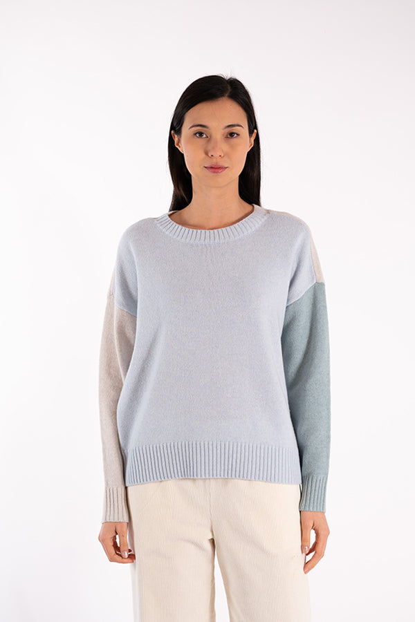 ELVIS BLUE COLORBLOCK SWEATER