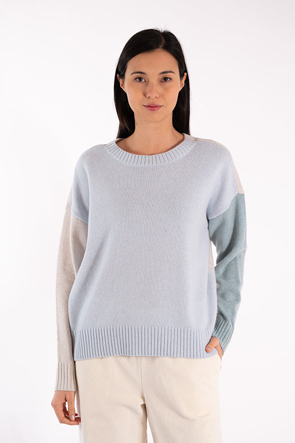 ELVIS BLUE COLORBLOCK SWEATER