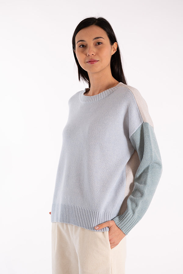 ELVIS BLUE COLORBLOCK SWEATER