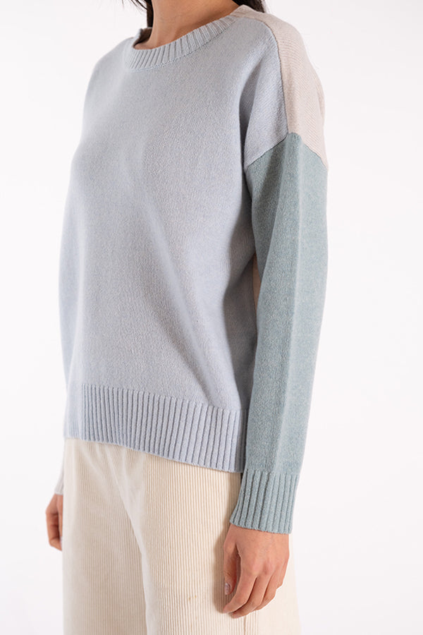 ELVIS BLUE COLORBLOCK SWEATER