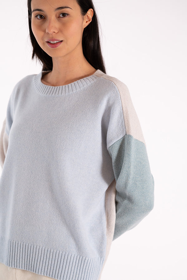 ELVIS BLUE COLORBLOCK SWEATER