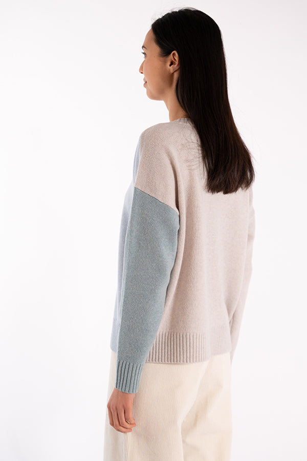 ELVIS BLUE COLORBLOCK SWEATER