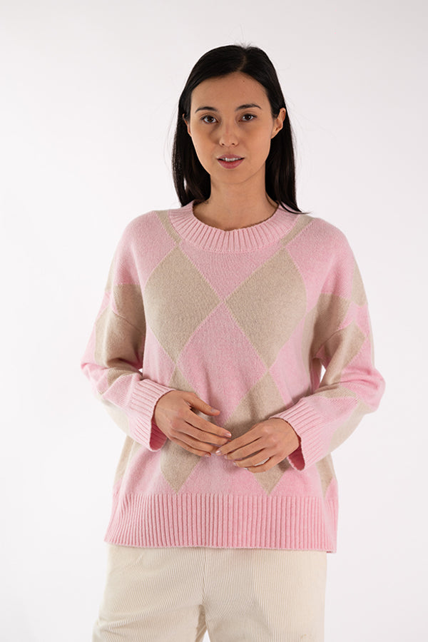 ELODIE DIAMONDS PINK SWEATER