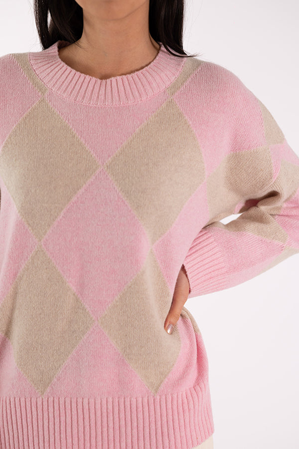 ELODIE DIAMONDS PINK SWEATER