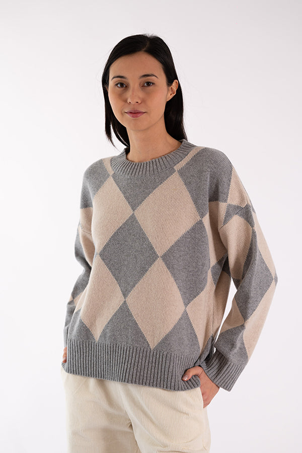 ELODIE DIAMONDS GREY SWEATER