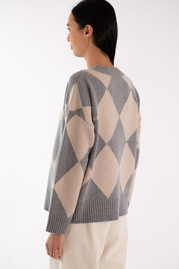 ELODIE DIAMONDS GREY SWEATER