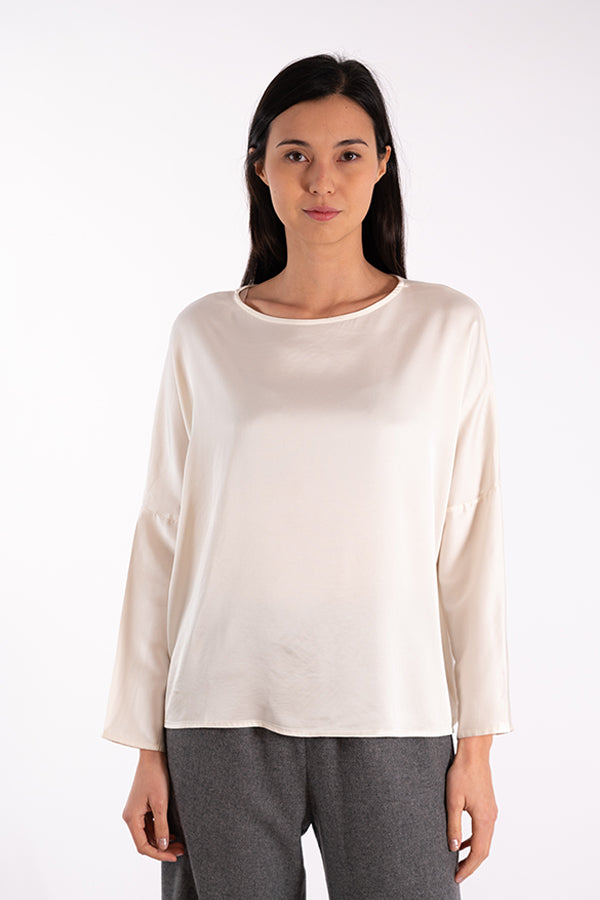 ROSE OFF-WHITE SATIN TOP