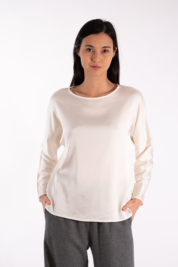 ROSE OFF-WHITE SATIN TOP