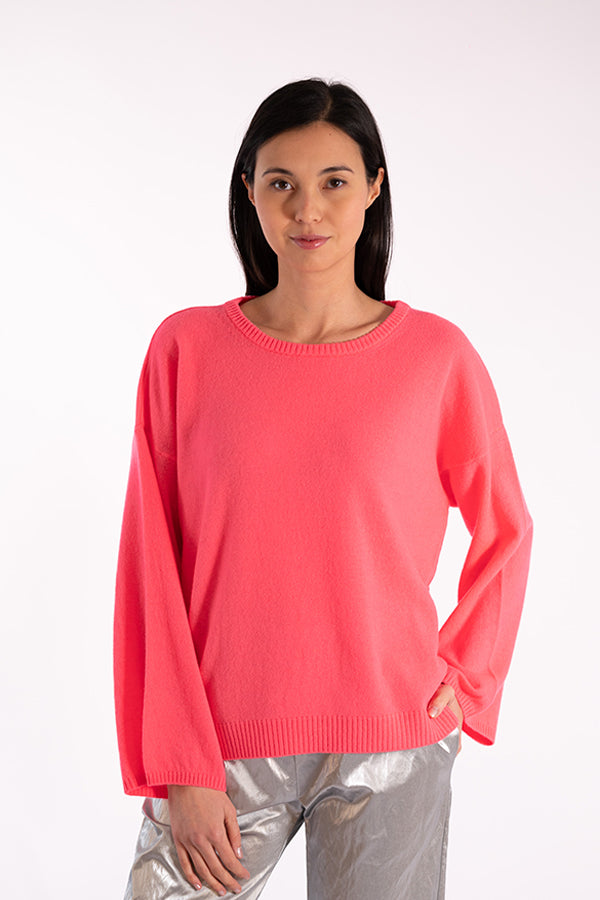 INDIANA FLAMINGO CASHMERE CREWNECK SWEATER