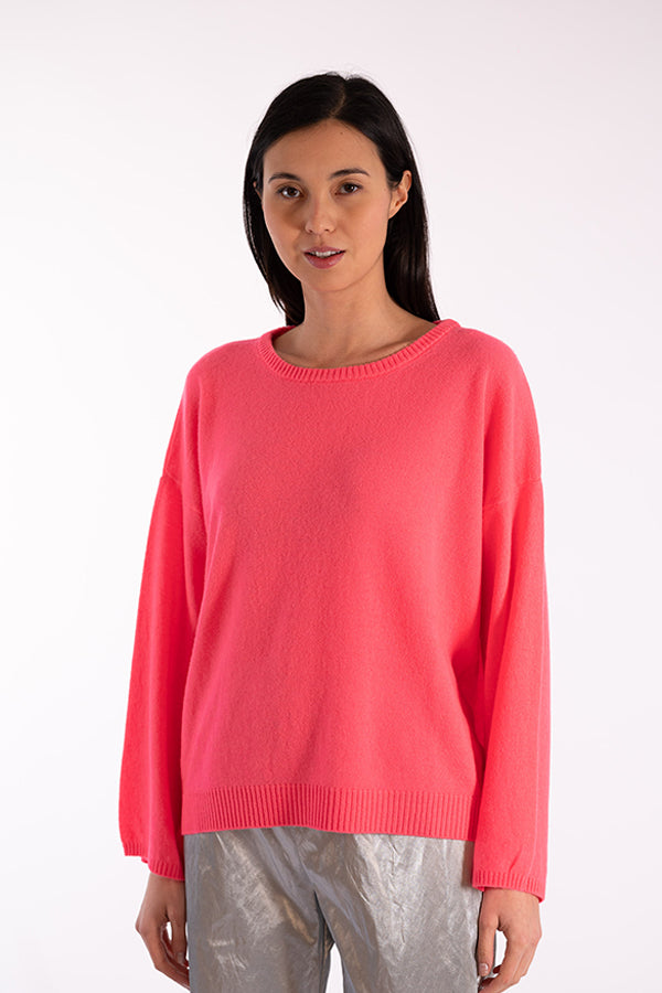 INDIANA FLAMINGO CASHMERE CREWNECK SWEATER