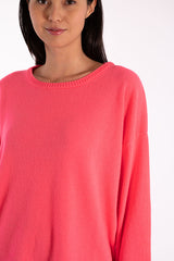 INDIANA FLAMINGO CASHMERE CREWNECK SWEATER