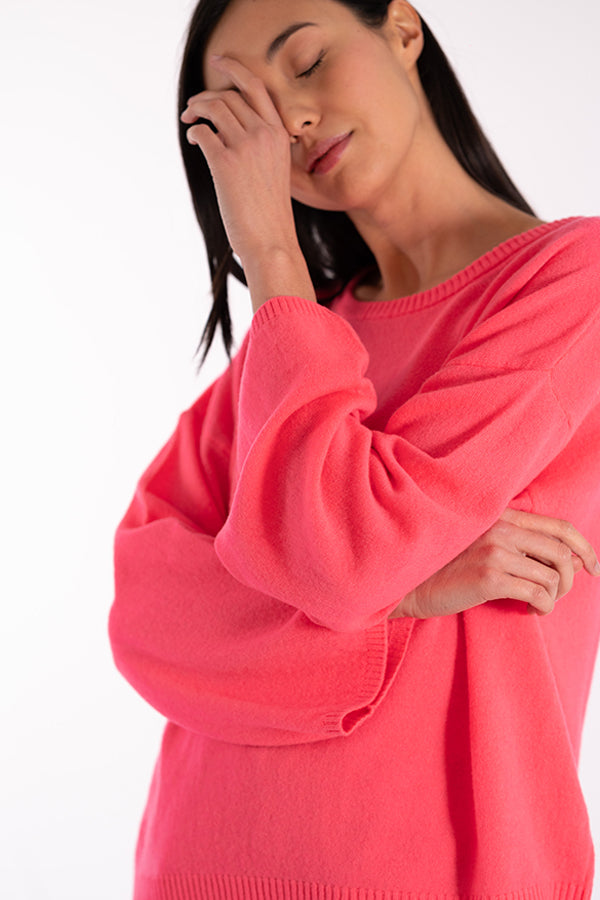 INDIANA FLAMINGO CASHMERE CREWNECK SWEATER