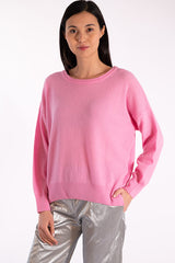 INDIANA BARBIE PINK CASHMERE CREWNECK SWEATER