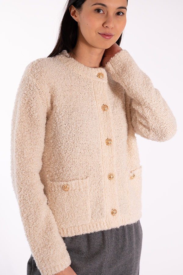 COCO OFF WHITE FLUFFY CARDIGAN