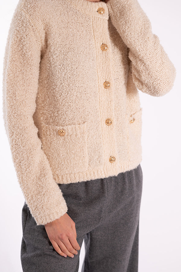 COCO OFF WHITE FLUFFY CARDIGAN