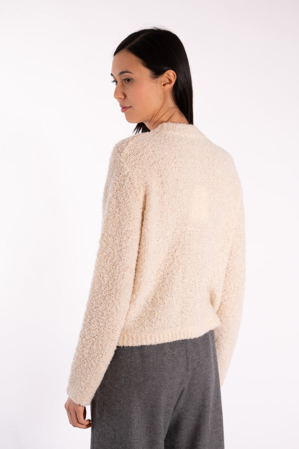 COCO OFF WHITE FLUFFY CARDIGAN