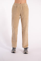 RITA-R LIGHT BEIGE RIBBED VELVET TROUSERS