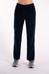 RITA-R NAVY RIBBED VELVET TROUSERS