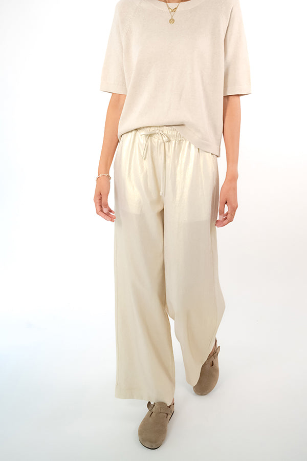 RUBY LIGHT GOLD LINEN BLEND TROUSERS
