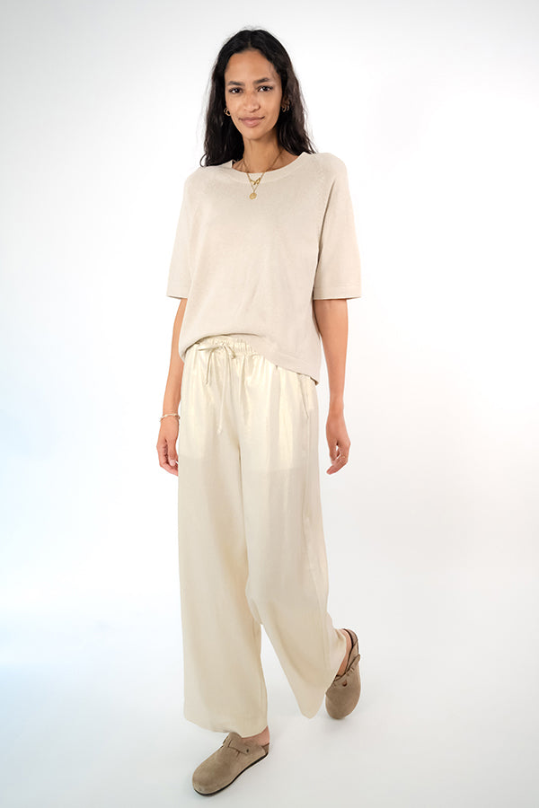 RUBY LIGHT GOLD LINEN BLEND TROUSERS