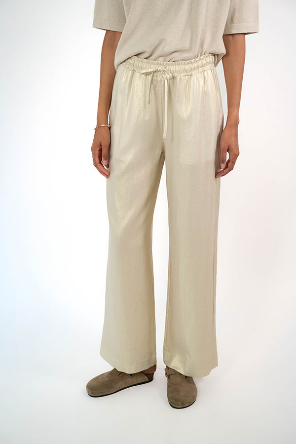 RUBY LIGHT GOLD LINEN BLEND TROUSERS