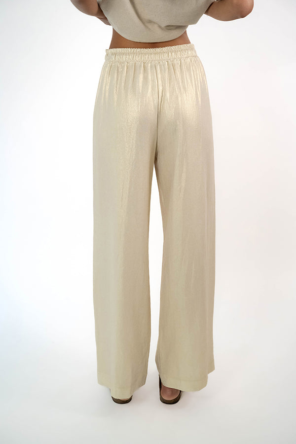 RUBY LIGHT GOLD LINEN BLEND TROUSERS