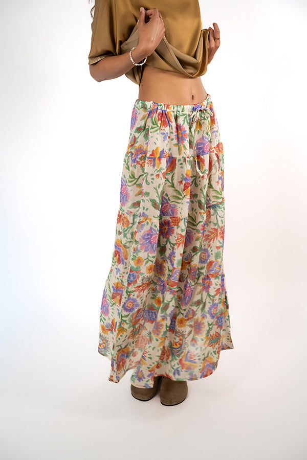 SIENNA RED FLOWERS SKIRT