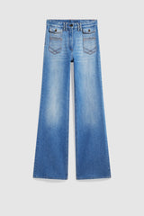 ANNA MODERN UTILITY STYLE WIDE LEG JEANS